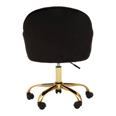 Brent Black Velvet And Gold Base Home Office Chair