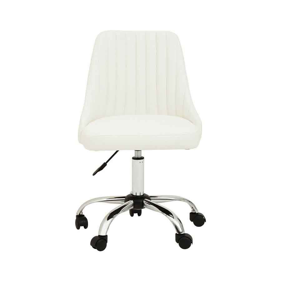 Brent Off White Leather Effect Home Office Chair