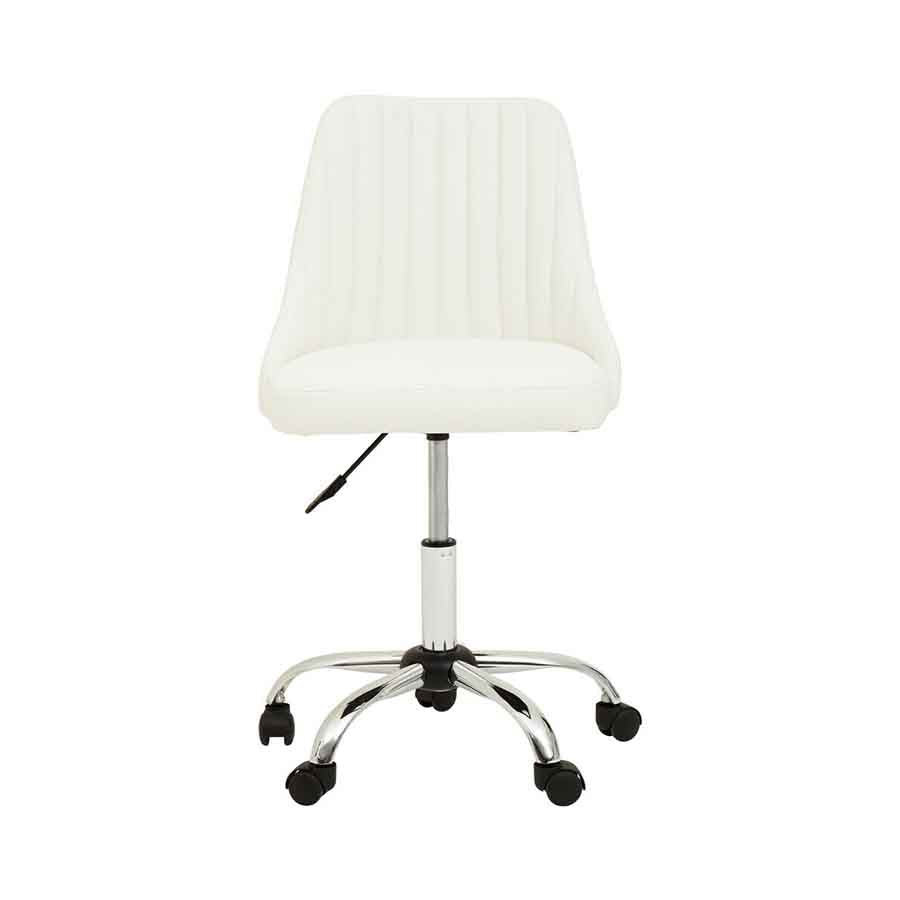 Brent Off White Leather Effect Home Office Chair