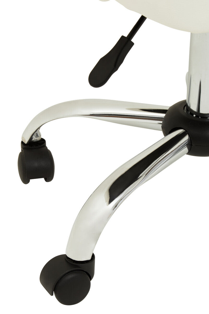 Brent Off White Leather Effect Home Office Chair