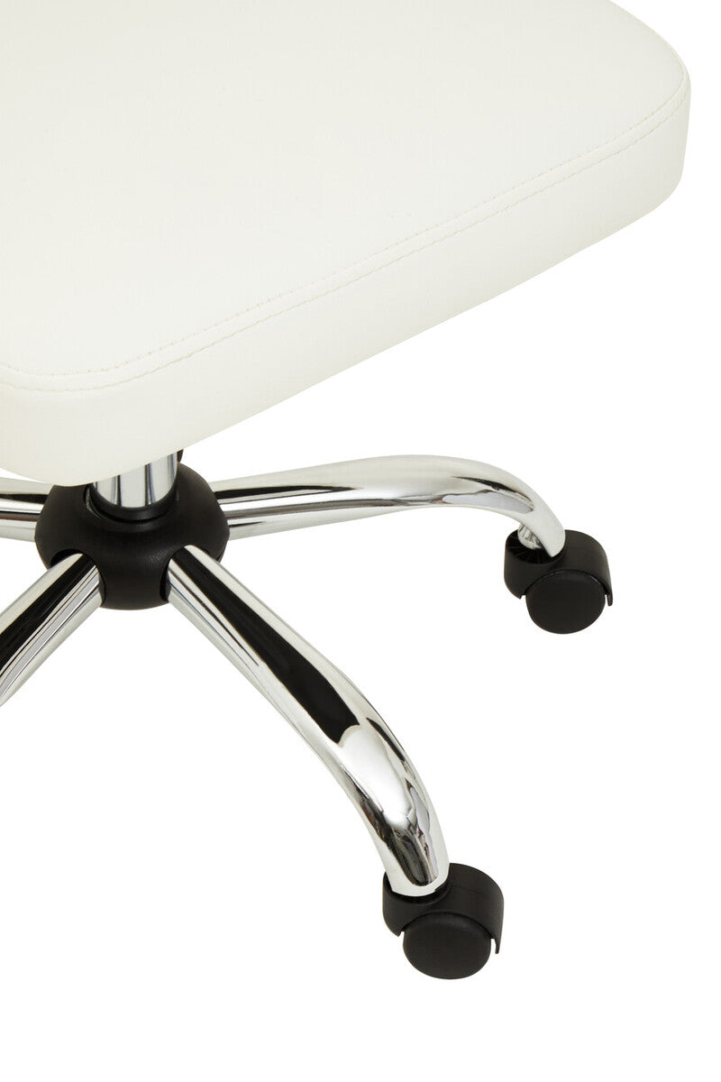 Brent Off White Leather Effect Home Office Chair