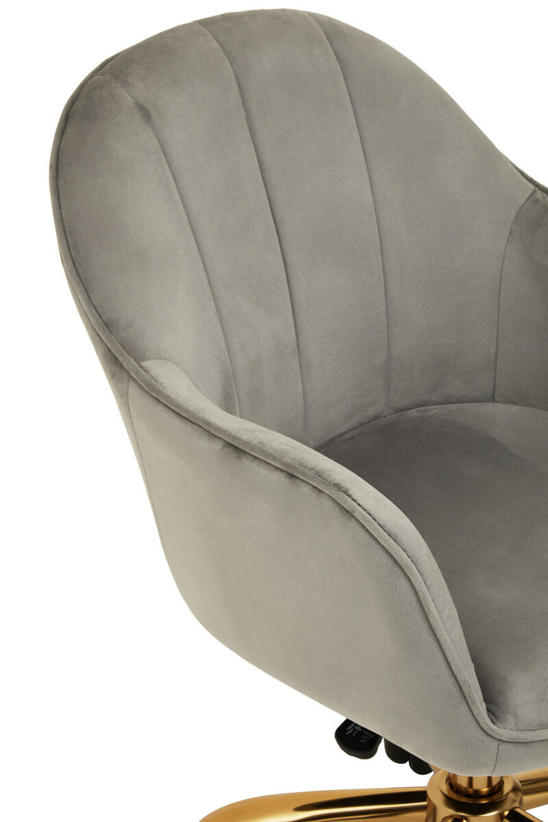 Brent Grey Velvet And Gold Home Office Chair