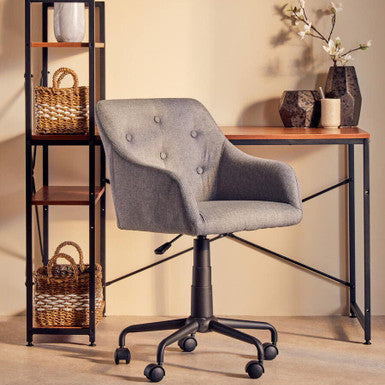 Brent Tufted Grey And Black Home Office Chair - image 1