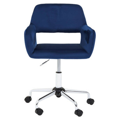 Brent Navy Velvet And Chrome Base Home Office Chair - image 7