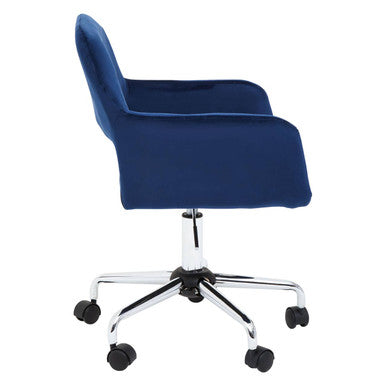 Brent Navy Velvet And Chrome Base Home Office Chair - image 4