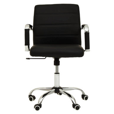 Brent Black Leather Effect And Chrome Home Office Chair
