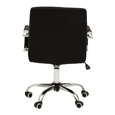 Brent Black Leather Effect And Chrome Home Office Chair