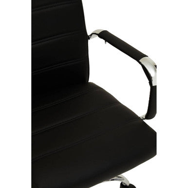 Brent Black Leather Effect And Chrome Home Office Chair