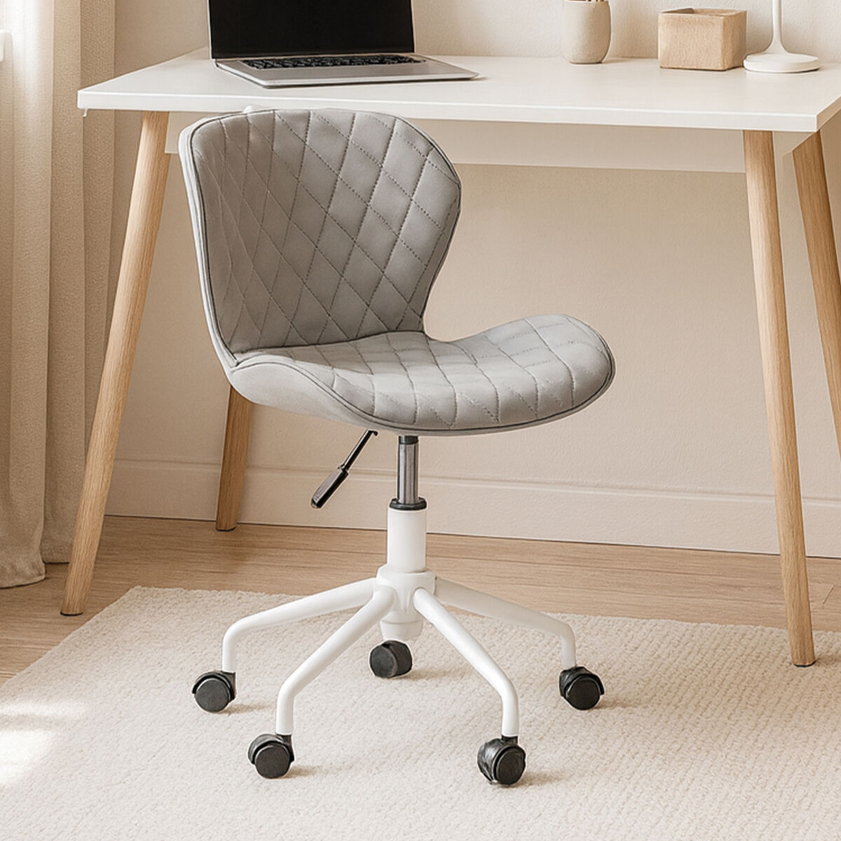 Brent Grey And White Home Office Chair