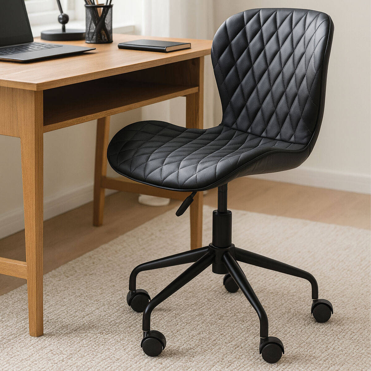 Brent Black Armless Home Office Chair