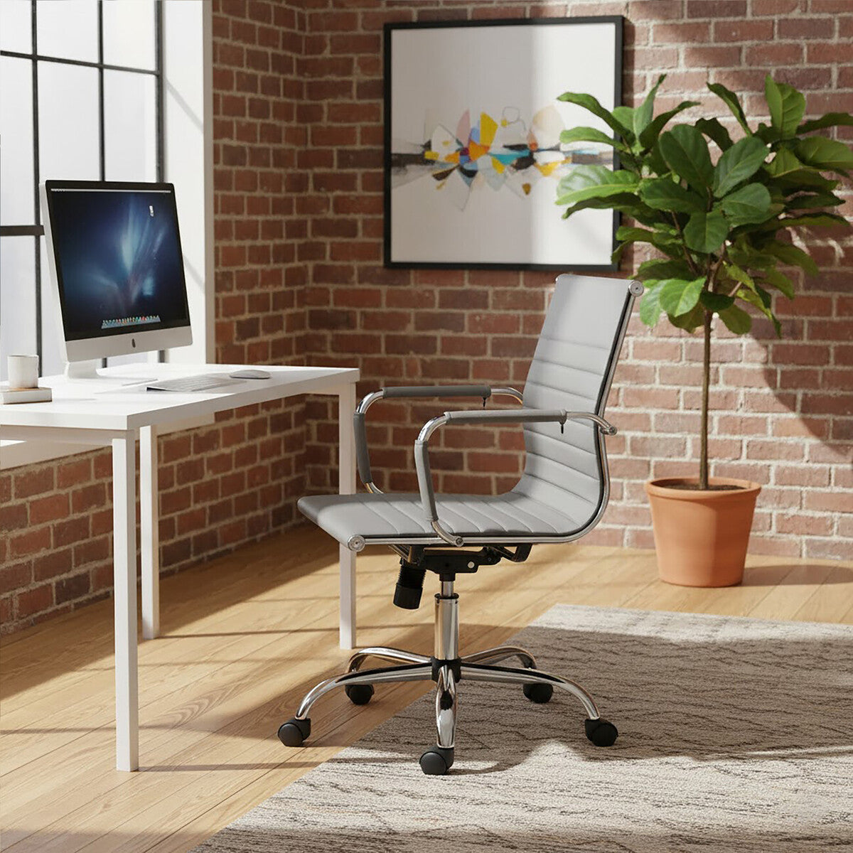 Brent Grey Low Back Home Office Chair