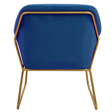 Xander Midnight Blue Velvet Modern Accent Chair