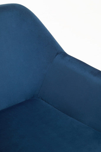 Xander Midnight Blue Velvet and Black Frame Accent Chair