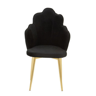 Black chair with gold legs on a white background
