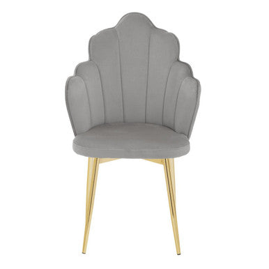 Gray chair with gold legs on a white background