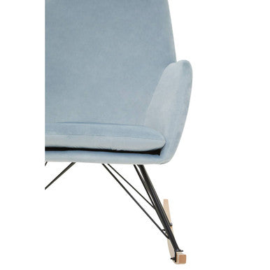 Stockholm Blue Velvet Rocking Chair