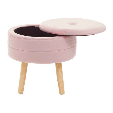 Ivy Pink Velvet Stool