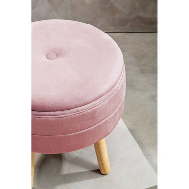 Ivy Pink Velvet Stool