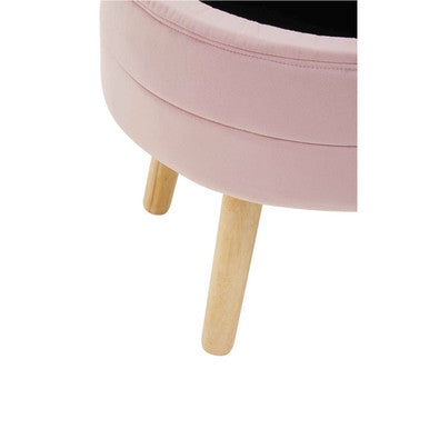 Ivy Pink Velvet Stool