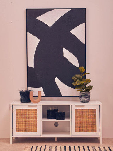 Sherman White Wood Media Unit