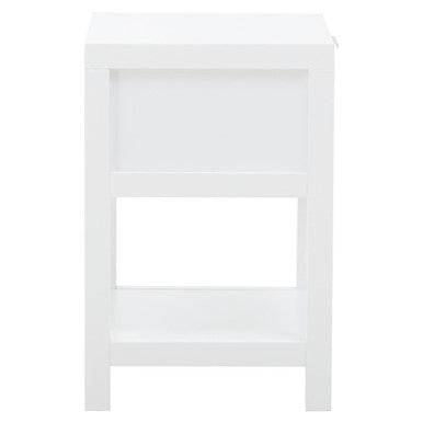 Sherman White Wood Side Table