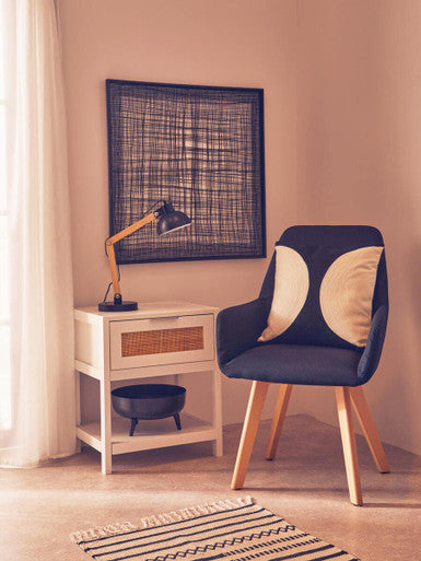 Sherman White Wood Side Table