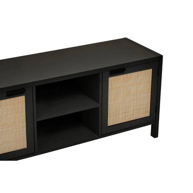 Sherman Black Wood Media Unit