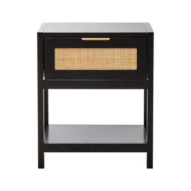Sherman Black and Natural Bedside Table
