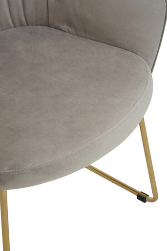 Veneto Mink Velvet Curved Dining Chair