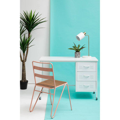 Academy Three Drawer White Desk