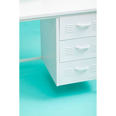Academy Three Drawer White Desk