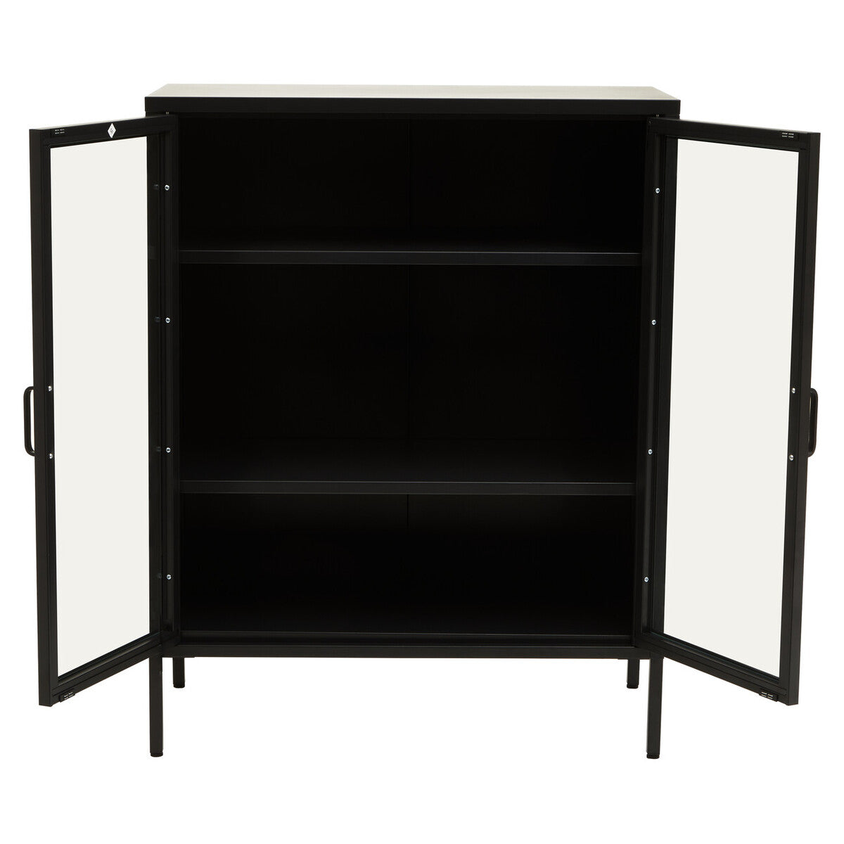 Acier Two Door Black Metal Cabinet