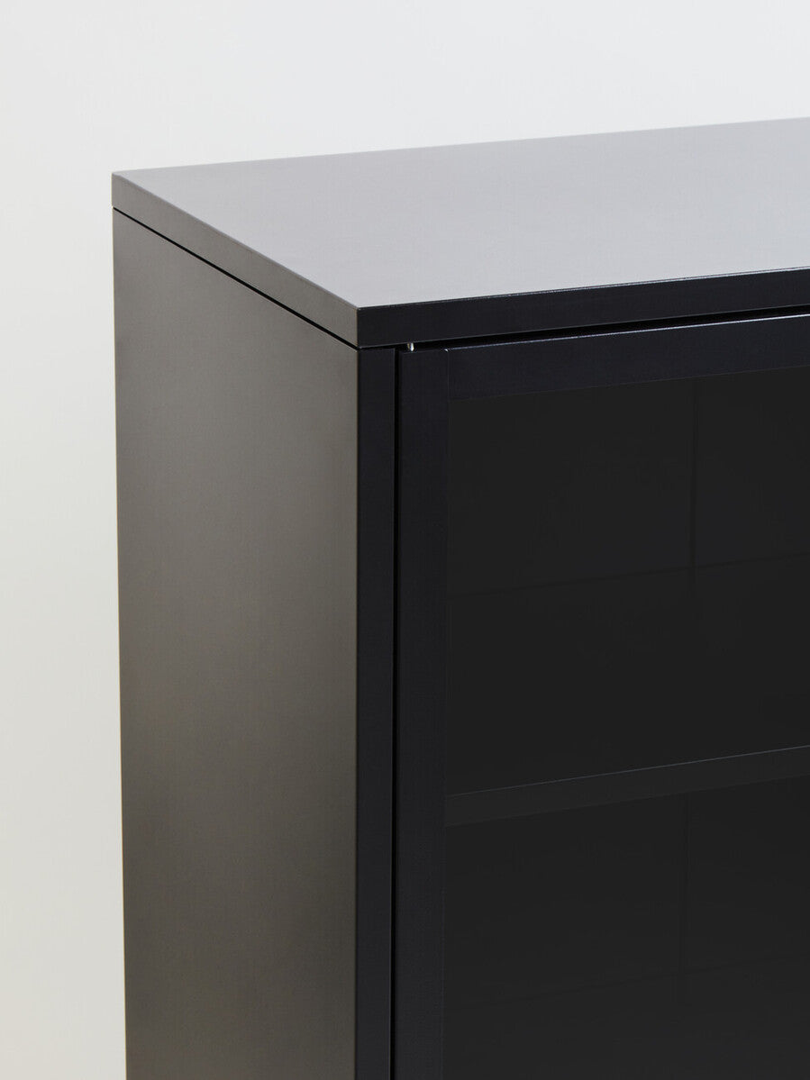 Acier Two Door Black Metal Cabinet