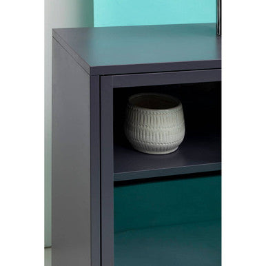 Acier Two Door Grey Metal Cabinet
