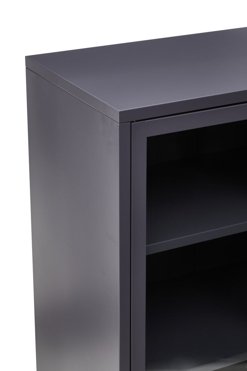 Acier Two Door Grey Metal Cabinet