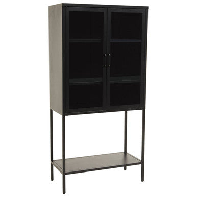 Acier Two Door Black Metal Cabinet