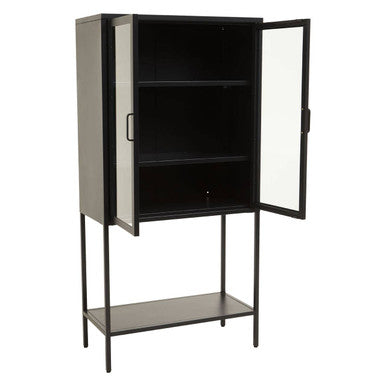Acier Two Door Black Metal Cabinet