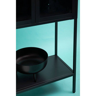 Acier Two Door Black Metal Cabinet