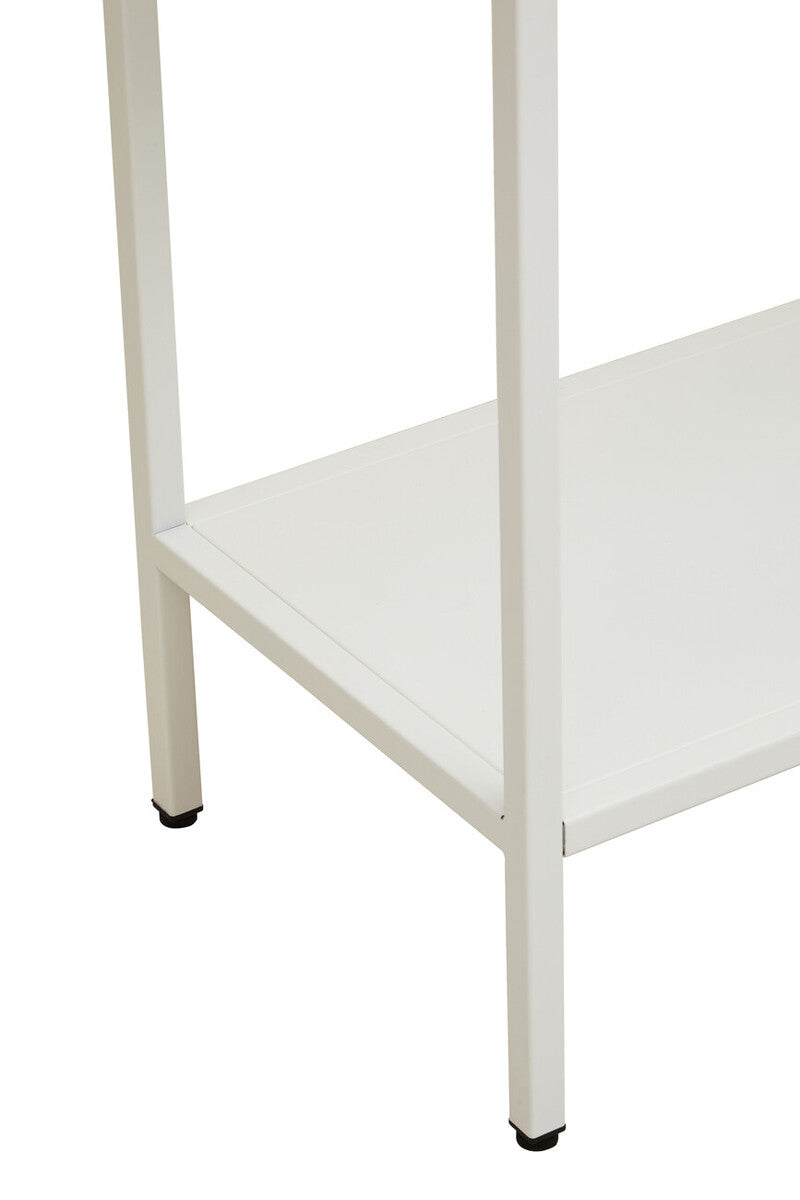 Acier Two Door White Metal Cabinet With Glass Doors