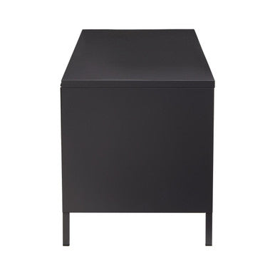 Acier Two Door Black Metal Media Unit