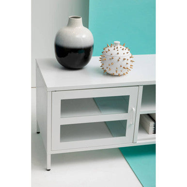Acier Two Door White Metal Media Unit