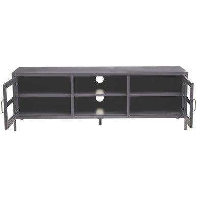Acier Two Door Grey Metal Media Unit