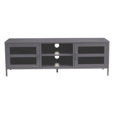 Acier Two Door Grey Metal Media Unit