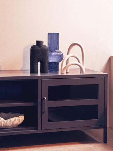 Acier Two Door Grey Metal Media Unit