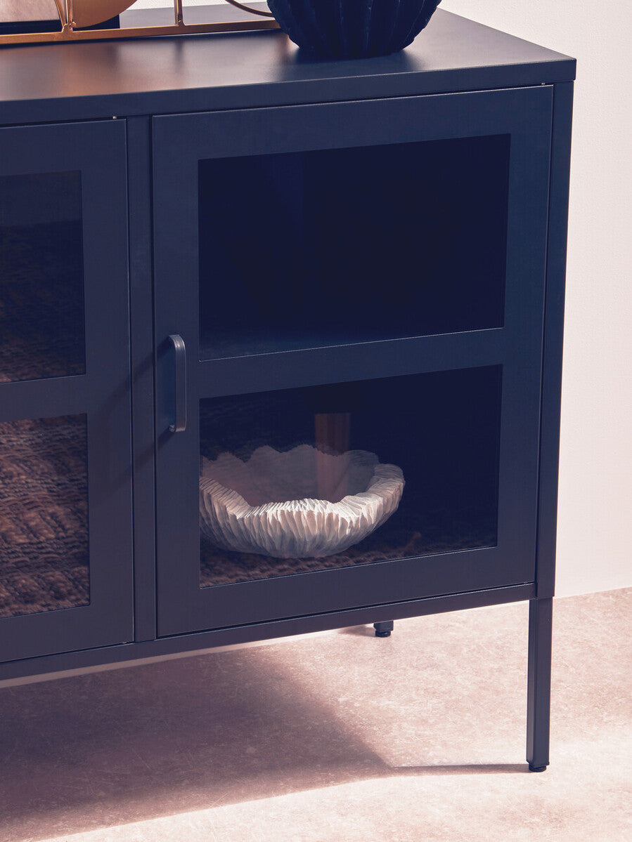 Acier Three Door Black Sideboard