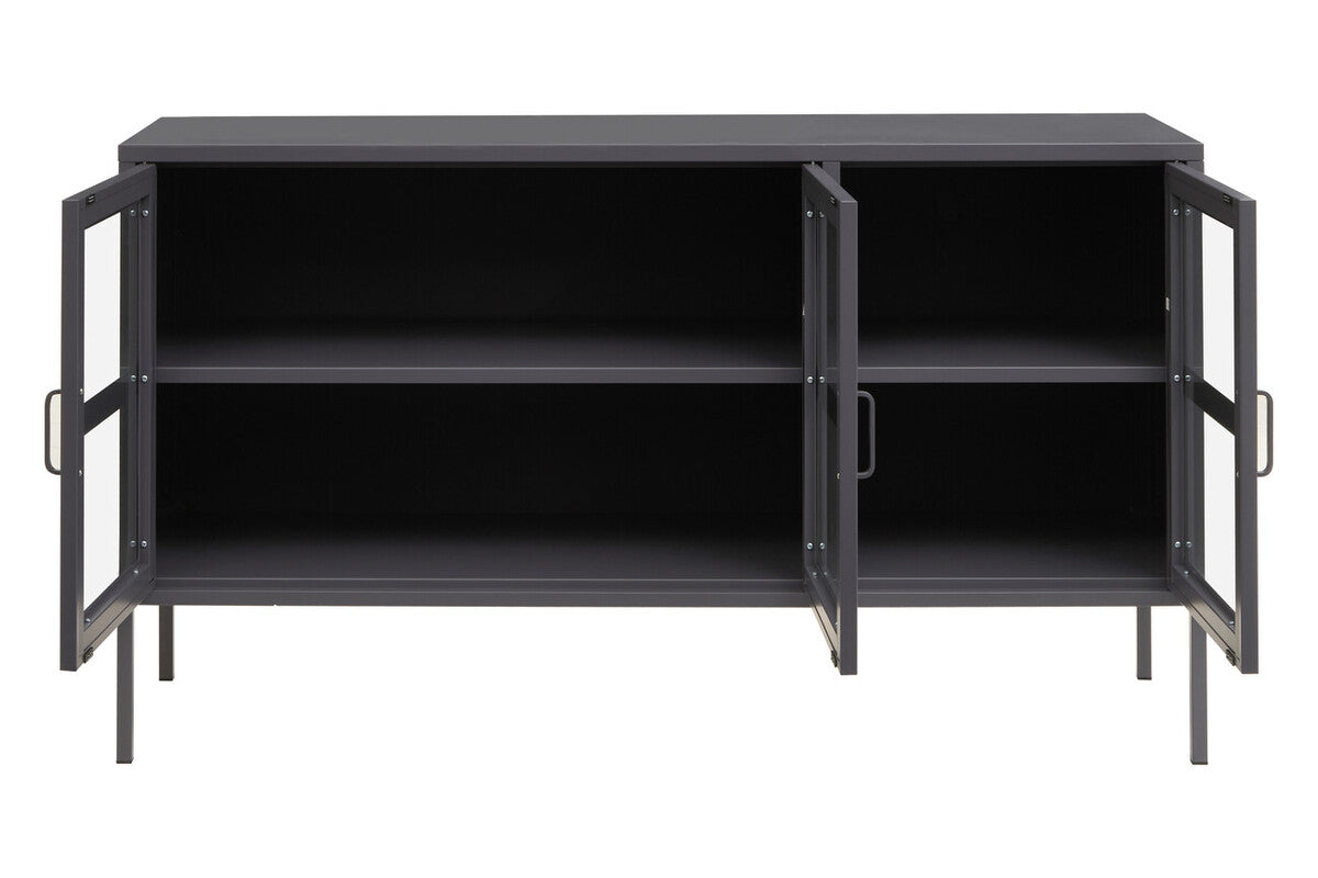 Acier Three Door Grey Metal Sideboard