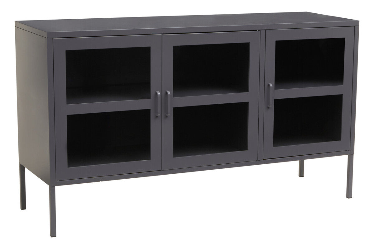 Acier Three Door Grey Metal Sideboard