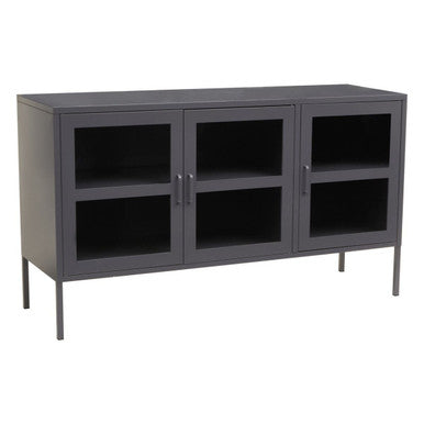 Acier Three Door Grey Metal Sideboard