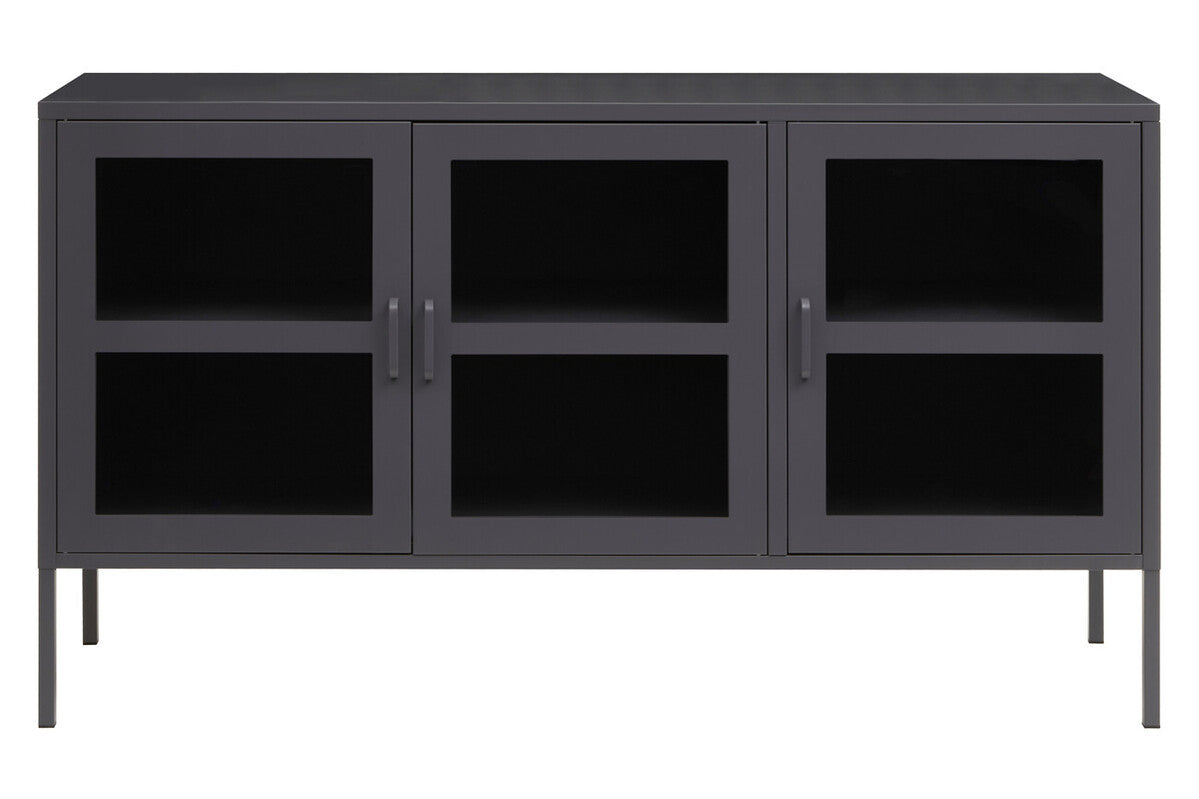 Acier Three Door Grey Metal Sideboard