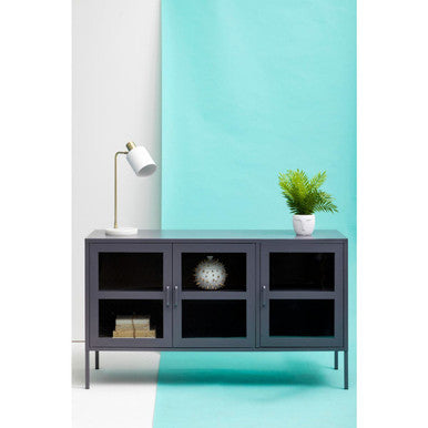 Acier Three Door Grey Metal Sideboard